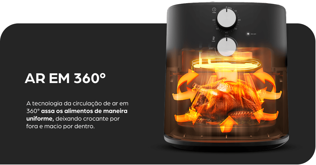 Fritadeira com circulação 360°